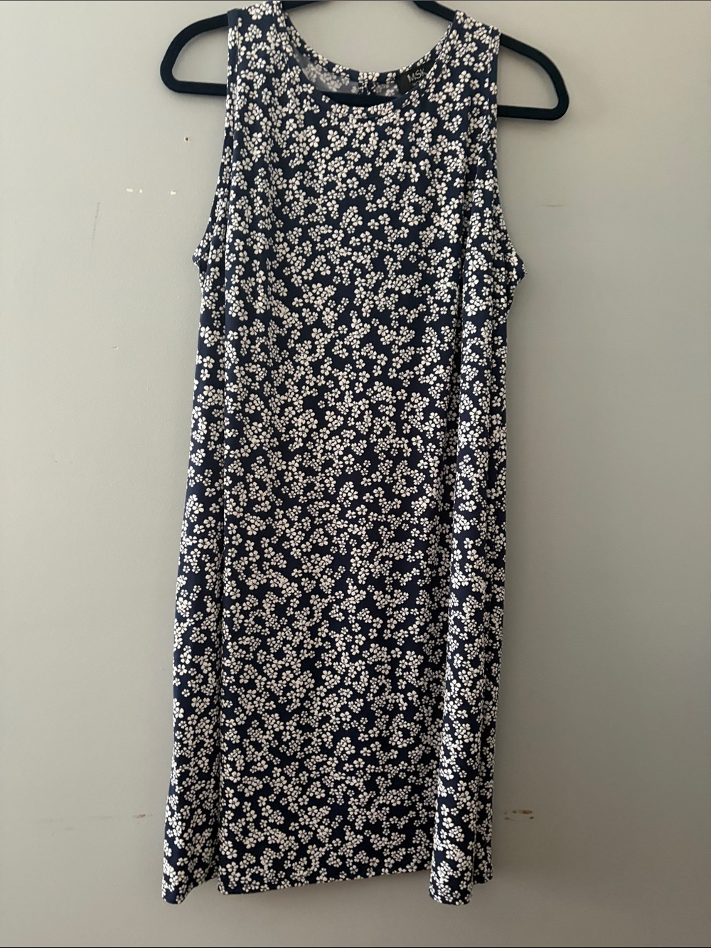 MSK Navy Blue Floral midi dress